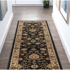 Astoria Grand Clarence Black/Beige Area Rug Size: 2'3 inch x 10'