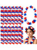 10pcs/Set Patriotic Floral Wreath In Red, White And Blue, Wholesale Hawaiian Flower Garland Necklace For 4th Of July Independence Day, Memorial Day Party Decoration And Gifts
