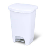 Glad 13 Gallon Trash Can | Plastic Kitchen Waste Bin with Odor Protection of Lid | Hands Free with Step on Foot Pedal, 13 Gallon, White
