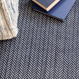 Dash & Albert Herringbone Indigo Cotton Woven Rug 9ft x 12ft