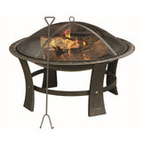 Living Accents Round Wood Fire Pit 29" Bronze Steel